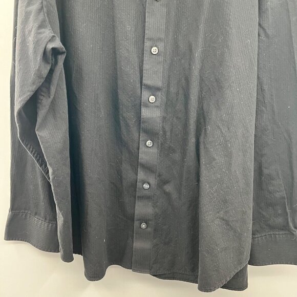 Van Heusen Men's Button Up Shirt Long Sleeve Black Size 3XL - Picture 3 of 9